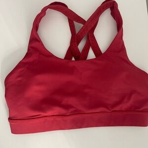 Red Sports Bra with Crisscross Straps
